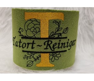 Stickdatei - Doodle Blumen Alphabet Monogram geteilt "T"